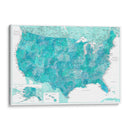 Mapa muy detallado de las aguas caribeñas de los Estados Unidos - Rosana Laiz Blursbyai | Cuadro decorativo de Canvas Lab