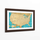Mapa muy detallado de los Estados Unidos Lexy - Rosana Laiz Blursbyai | Cuadro decorativo de Canvas Lab