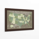 Mapa muy detallado de los Estados Unidos Camo - Rosana Laiz Blursbyai | Cuadro decorativo de Canvas Lab