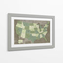 Mapa muy detallado de los Estados Unidos Camo - Rosana Laiz Blursbyai | Cuadro decorativo de Canvas Lab