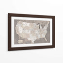 Mapa muy detallado de los Estados Unidos color topo oscuro - Rosana Laiz Blursbyai | Cuadro decorativo de Canvas Lab
