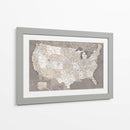 Mapa muy detallado de los Estados Unidos color topo oscuro - Rosana Laiz Blursbyai | Cuadro decorativo de Canvas Lab