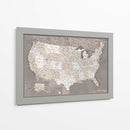 Mapa muy detallado de los Estados Unidos color topo oscuro - Rosana Laiz Blursbyai | Cuadro decorativo de Canvas Lab