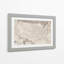 Mapa muy detallado de los Estados Unidos Gentry - Rosana Laiz Blursbyai | Cuadro decorativo de Canvas Lab