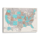 Mapa muy detallado de los Estados Unidos Romy - Rosana Laiz Blursbyai | Cuadro decorativo de Canvas Lab