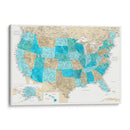 Mapa muy detallado de los Estados Unidos Uxia - Rosana Laiz Blursbyai | Cuadro decorativo de Canvas Lab