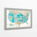 Mapa muy detallado de los Estados Unidos Uxia - Rosana Laiz Blursbyai | Cuadro decorativo de Canvas Lab