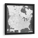 Mapa muy detallado de los Estados Unidos Olson II - Rosana Laiz Blursbyai | Cuadro decorativo de Canvas Lab