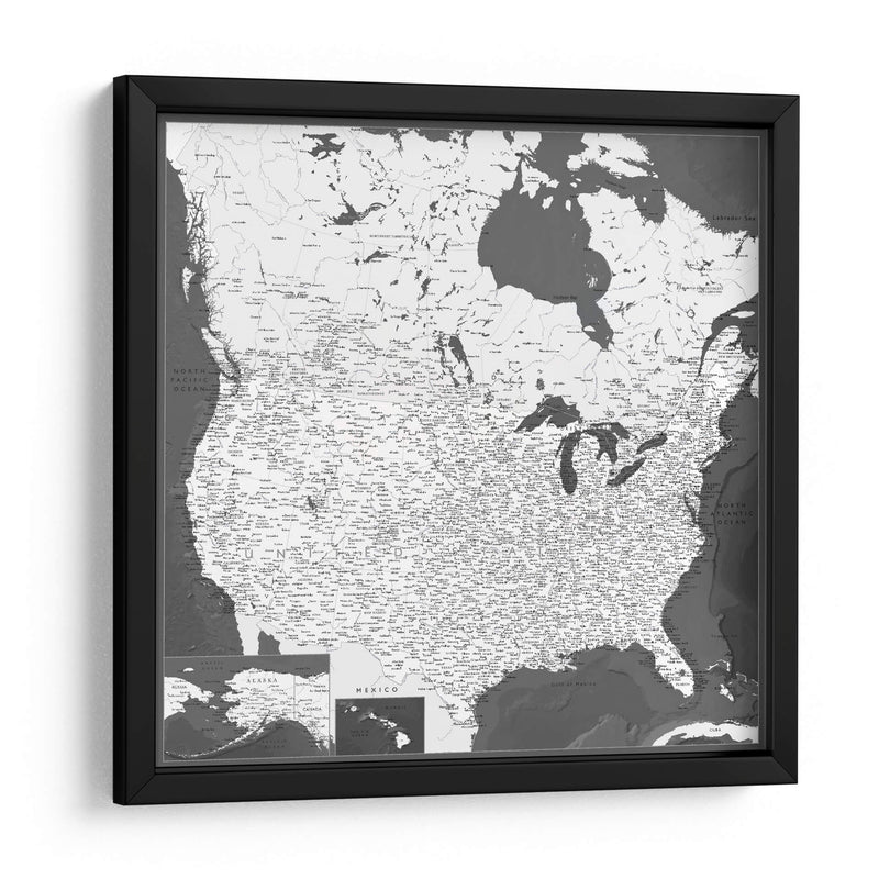 Mapa muy detallado de los Estados Unidos Olson II - Rosana Laiz Blursbyai | Cuadro decorativo de Canvas Lab