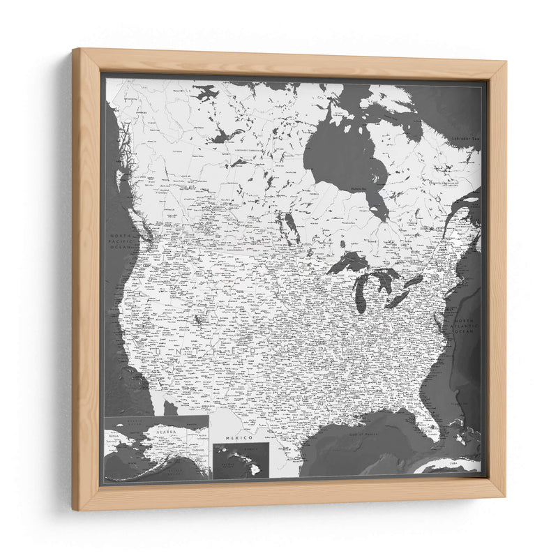 Mapa muy detallado de los Estados Unidos Olson II - Rosana Laiz Blursbyai | Cuadro decorativo de Canvas Lab