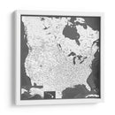 Mapa muy detallado de los Estados Unidos Olson II - Rosana Laiz Blursbyai | Cuadro decorativo de Canvas Lab