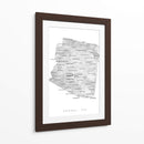 Mapa acuarela en escala de grises de Arizona, EUA - Rosana Laiz Blursbyai | Cuadro decorativo de Canvas Lab