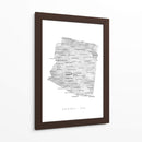 Mapa acuarela en escala de grises de Arizona, EUA - Rosana Laiz Blursbyai | Cuadro decorativo de Canvas Lab