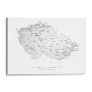 Ceska Republika - Mapa gris acuarela de la República Checa - Rosana Laiz Blursbyai | Cuadro decorativo de Canvas Lab