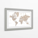Mapa mundial detallado con ciudades Abey - Rosana Laiz Blursbyai | Cuadro decorativo de Canvas Lab