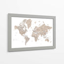 Mapa mundial detallado con ciudades Abey - Rosana Laiz Blursbyai | Cuadro decorativo de Canvas Lab