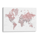 Mapa mundial detallado con ciudades Piper - Rosana Laiz Blursbyai | Cuadro decorativo de Canvas Lab