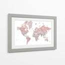 Mapa mundial detallado con ciudades Piper - Rosana Laiz Blursbyai | Cuadro decorativo de Canvas Lab