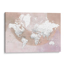 Mapa mundial detallado con ciudades Qawi - Rosana Laiz Blursbyai | Cuadro decorativo de Canvas Lab