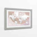 Mapa mundial detallado con ciudades Qawi - Rosana Laiz Blursbyai | Cuadro decorativo de Canvas Lab