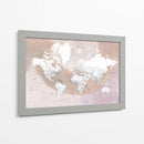 Mapa mundial detallado con ciudades Qawi - Rosana Laiz Blursbyai | Cuadro decorativo de Canvas Lab