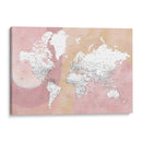 Mapa mundial detallado con ciudades Mizn - Rosana Laiz Blursbyai | Cuadro decorativo de Canvas Lab