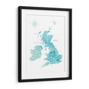 Mapa acuarela aguamarina del Reino Unido - United Kingdom - Rosana Laiz Blursbyai | Cuadro decorativo de Canvas Lab
