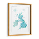 Mapa acuarela aguamarina del Reino Unido - United Kingdom - Rosana Laiz Blursbyai | Cuadro decorativo de Canvas Lab