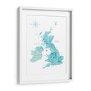 Mapa acuarela aguamarina del Reino Unido - United Kingdom - Rosana Laiz Blursbyai | Cuadro decorativo de Canvas Lab