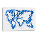 Mapa mundial de trazos azules - Rosana Laiz Blursbyai | Cuadro decorativo de Canvas Lab
