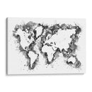Mapa mundial de trazos grises - Rosana Laiz Blursbyai | Cuadro decorativo de Canvas Lab