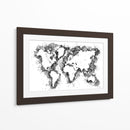 Mapa mundial de trazos grises - Rosana Laiz Blursbyai | Cuadro decorativo de Canvas Lab