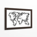 Mapa mundial de trazos grises - Rosana Laiz Blursbyai | Cuadro decorativo de Canvas Lab
