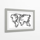 Mapa mundial de trazos grises - Rosana Laiz Blursbyai | Cuadro decorativo de Canvas Lab