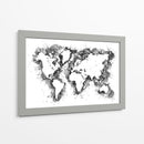 Mapa mundial de trazos grises - Rosana Laiz Blursbyai | Cuadro decorativo de Canvas Lab