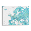 Mapa detallado de aguamarina de Europa - Rosana Laiz Blursbyai | Cuadro decorativo de Canvas Lab