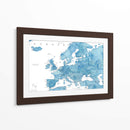 Mapa detallado azul de Europa - Rosana Laiz Blursbyai | Cuadro decorativo de Canvas Lab