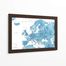 Mapa detallado azul de Europa - Rosana Laiz Blursbyai | Cuadro decorativo de Canvas Lab