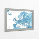 Mapa detallado azul de Europa - Rosana Laiz Blursbyai | Cuadro decorativo de Canvas Lab
