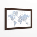 Mapa mundial azul en español - Rosana Laiz Blursbyai | Cuadro decorativo de Canvas Lab