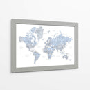 Mapa mundial azul en español - Rosana Laiz Blursbyai | Cuadro decorativo de Canvas Lab