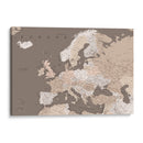 Mapa detallado de tonos tierra de Europa - Rosana Laiz Blursbyai | Cuadro decorativo de Canvas Lab
