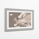Mapa detallado de tonos tierra de Europa - Rosana Laiz Blursbyai | Cuadro decorativo de Canvas Lab