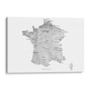 Mapa gris de Francia - Rosana Laiz Blursbyai | Cuadro decorativo de Canvas Lab