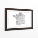 Mapa gris de Francia - Rosana Laiz Blursbyai | Cuadro decorativo de Canvas Lab