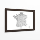 Mapa gris de Francia - Rosana Laiz Blursbyai | Cuadro decorativo de Canvas Lab