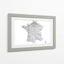 Mapa gris de Francia - Rosana Laiz Blursbyai | Cuadro decorativo de Canvas Lab