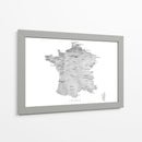 Mapa gris de Francia - Rosana Laiz Blursbyai | Cuadro decorativo de Canvas Lab