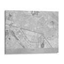Mapa gris del centro de Kiev (antes de la guerra) - Rosana Laiz Blursbyai | Cuadro decorativo de Canvas Lab