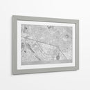 Mapa gris del centro de Kiev (antes de la guerra) - Rosana Laiz Blursbyai | Cuadro decorativo de Canvas Lab